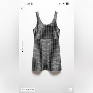 Mango Tweed Mini Dress Black and White